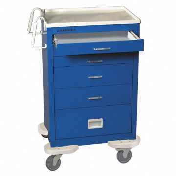 Emergency Cart 25x32x45 Blue 5 Drawer