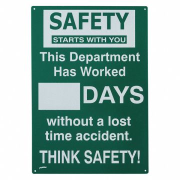 Safety Sign 20 in x 14 in Green