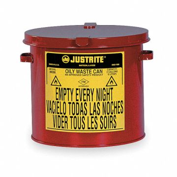 F0097 Countertop Oily Waste Can 2 gal Red