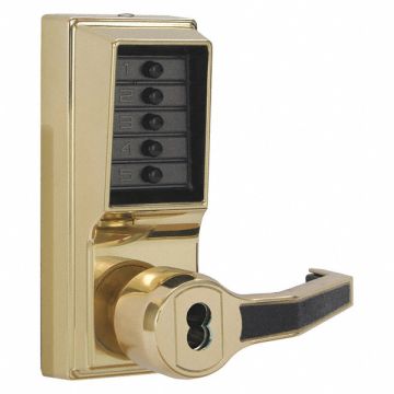 Push Button Lockset Right Bright Brass
