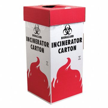 Biohazard Incinerator Carton 16 gal PK6