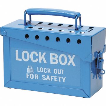 Group Lockout Box Heavy Duty Steel Blue