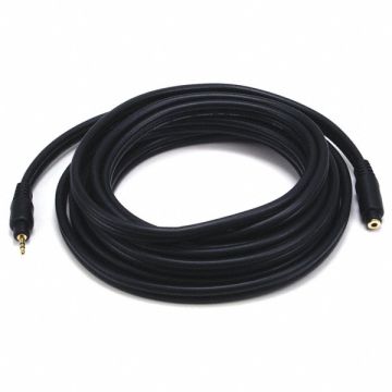A/V Cable 3.5mm M/F Ext Cble Blk 15ft