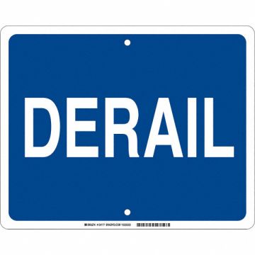 Railroad Sign 12 in x 15 in Blue English