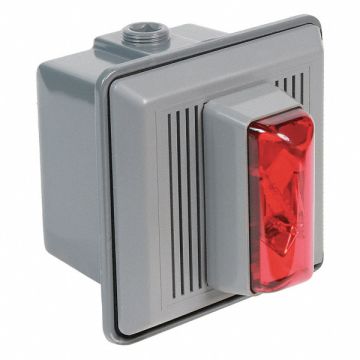 Horn Strobe Red 5-1/2 in H 24VAC/DC