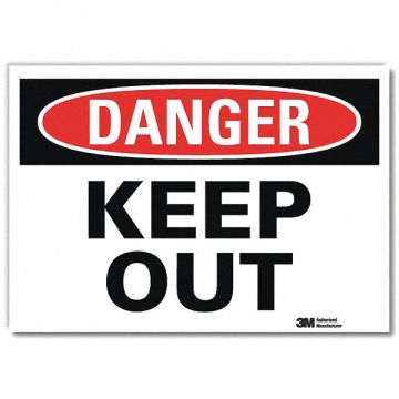 Danger Sign 7 in x 10 in Rflct Sheeting