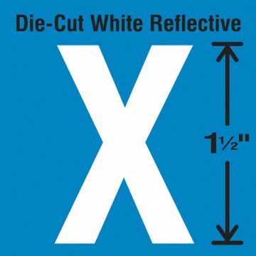 Die-Cut Reflective Letter Label X PK5