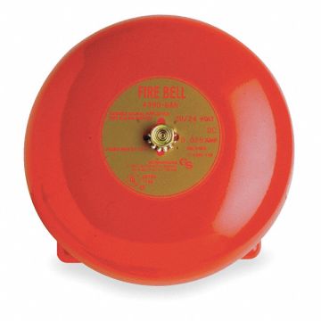 Fire Bell Red H 3 11/32 x L 6 x W 6 In