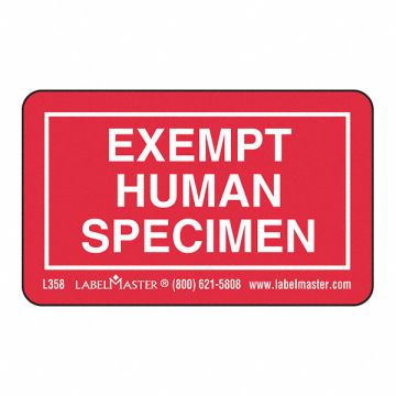 Exempt Specimen Label Human PK1000