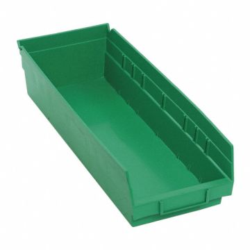 F0618 Shelf Bin Green Polypropylene 4 in