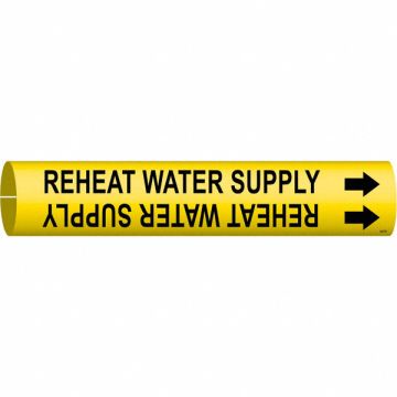 Pipe Marker Reheat Water Supply 7/8in H