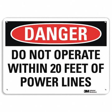 Danger Sign 10 in x 14 in Aluminum