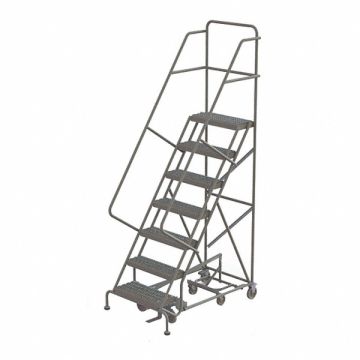 Rolling Ladder 7 Step Steel Serrated