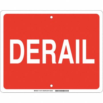 Railroad Sign 12 in x 15 in Red English