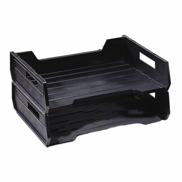 Desk Tray Letter Black Plastic