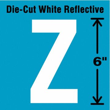 Die-Cut Reflective Letter Label Z 6In H