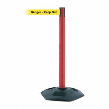 D0033 Barrier Post with Belt PVC Red