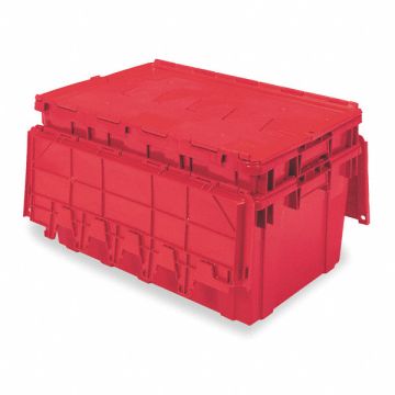 Attached Lid Ctr Red Solid Polyethylene