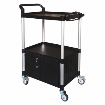 Cart with Cabinet 47-1/4 in H Black