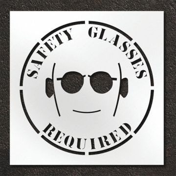 Pavement Stencil Safety Glasses Required