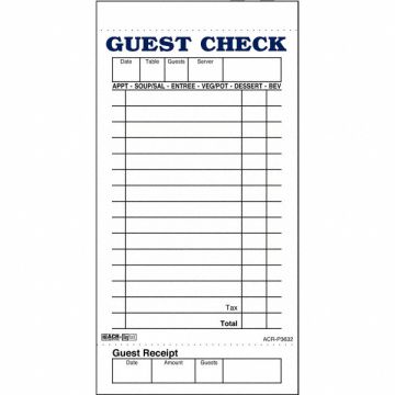 Guest Checks  Receipts PK50