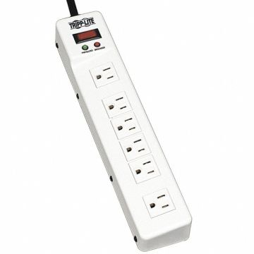 Surge Protector Strip 6 Outlet Wht