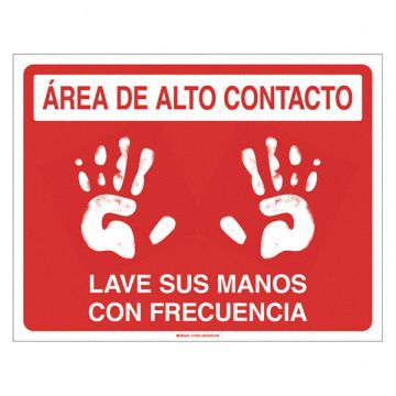 Spanish Area De Alto Contacto Floor Sign