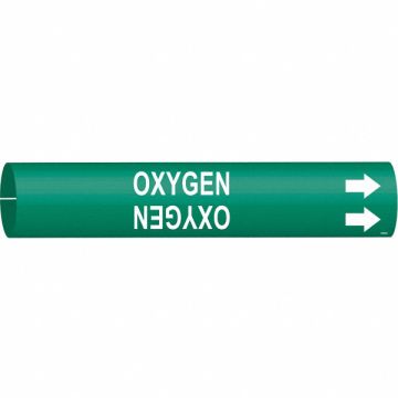 Pipe Marker Oxygen 2 in H 2 in W