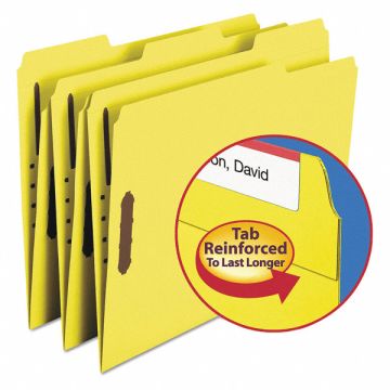 Pressboard Folder 2 Fastener Yellow PK50