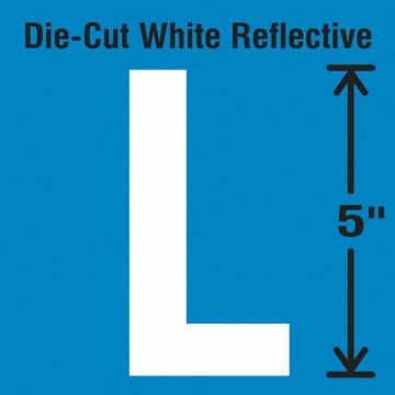 Die-Cut Reflective Letter Label L PK5