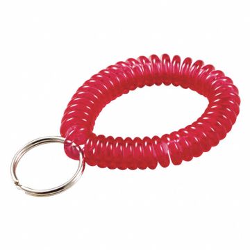 Wrist Coil Key Ring Red 2-1/2 W PK10