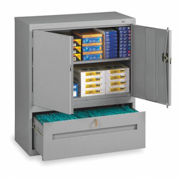 Lateral File Drawer Cabinet 1 Shelf Gray