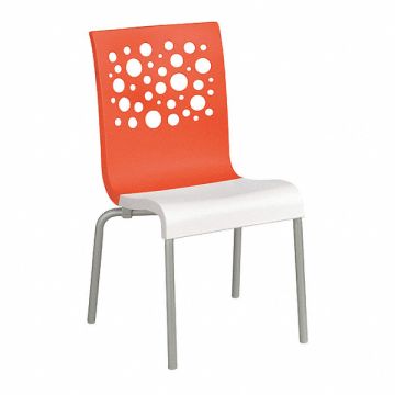 Chair Orange/White Stackable 35-1/2 H