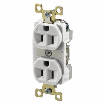 Receptacle White 15A Duplex Outlet