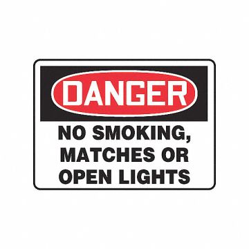 Danger No Smoking Sign 10X14 PLSTC