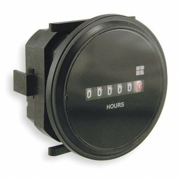 Hour Meter DC Quartz Red/White Numbers