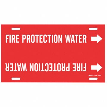 Pipe Marker Fire Protection Water 10in H