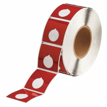 Push Button Label Red Polyester