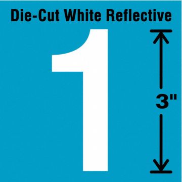 Die-Cut Refl. Number Label 1 3In H PK5