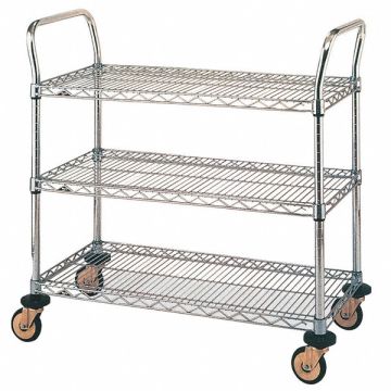 Utility Cart SS 32x18x38 3 Shelf