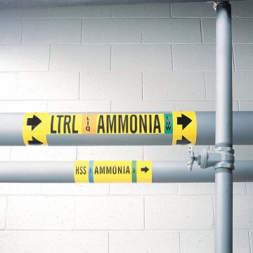 Pipe Marker Ammonia 2 1/4 in H 14 in W