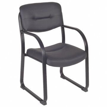 Guest Chair Leather Black 35inH x 24inW