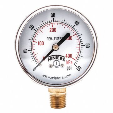 J1380 Gauge Pressure 0 to 60 psi 2-1/2 in