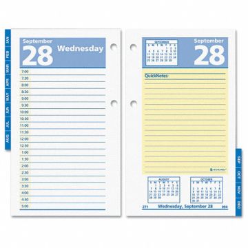 Desk Calendar Refill Daily 3-1/2x6 White