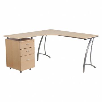 Office Desk Overall 81-1/2 W Silver Top