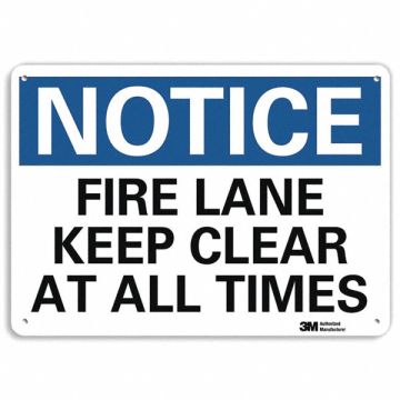 Reflective Fire lane Sign 10x14in Alumin