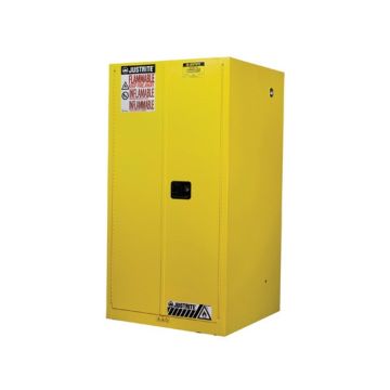 Cabinet,Safety, Flammable, 60Gal, 2 Shelves, 2 M/C Door, Yellow