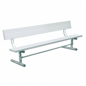 Outdoor Bench 72 in L Silver