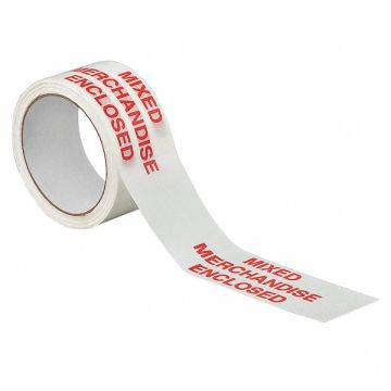 Carton Sealing Tape White with Red Text