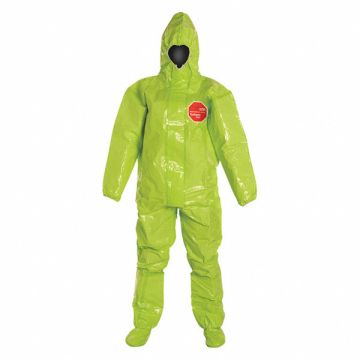 Hooded Coverall Boot Flaps Lime 2XL PK2